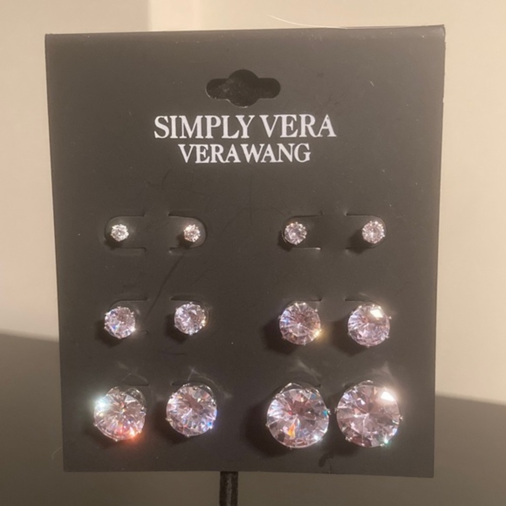 Simply Vera Vera Wang Sparkling Silver Earring Set